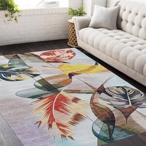 Makro Abra Moderní kusový koberec protiskluzový Horeca-New 124 Květy Listy vícebarevný Rozměr: 80x150 cm
