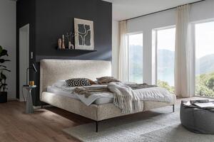 ČALOUNĚNÁ POSTEL, 180/200 cm, krémová, černá MID.YOU - Manželské postele, Online Only