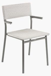 Lafuma MOBILIER židle ORON s opěrkami ve dvou barvách rámu a 3 barvách potahu Batyline®DUO, Barva rámu: Titan, Barva tkaniny: Obsidian (tm. šedo-hnědá)