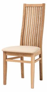 Dubová olejovaná židle Sandra s béžovou koženkou