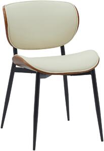 Židle Enid - koženka - Ořech /cream