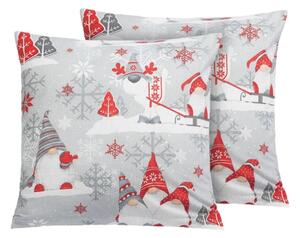 Bellatex Povláček bavlněný vánoce 2ks 40x40 cm Skřítek Šedá,Červená