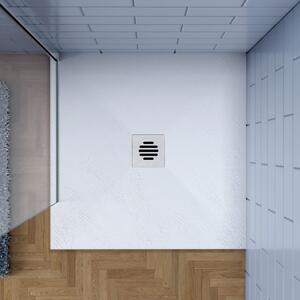 CERANO - Sprchová vanička čtvercová Luno - sifon + nerezový kryt - bílá - 80x80 cm