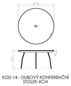 Dubový konferenční stolek 4,0 cm