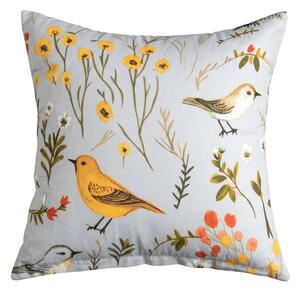 Povlak na polštář z mikrovlákna SPRING BIRDS 45x45 cm, barevný