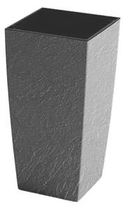 Květináč ELIOT STONE 25x25x46 s vložkou vysoký antracit