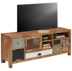 NÍZKÁ KOMODA, mangové dřevo, vícebarevná, 140/55/40 cm Landscape - TV stolky & komody pod TV