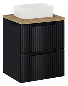 Koupelnová skříňka s umyvadlem a deskou NOVA Black DU50/1 | 50 cm