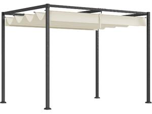 Outsunny Pergola 3x2 m Zahradní Altán Elegantní Design s Roztahovacím Polyesterovým Střechou Odolným proti UV Záření a Vodě pro Oslavy, Party a Svateb