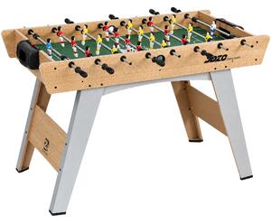SPORTNOW stolní fotbal s 22 hráči, 2 míčky, protiskluzové rukojeti, počítadla a šikmé nohy — rodinný herní stůl 121 x 87 x 77 cm, přírodní dekor | Aos