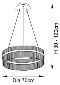 Endon 81908 - LED Stmívatelný lustr na lanku ADRIEL LED/58W/230V 3000K zlatá