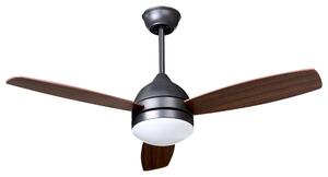 Stropní ventilátor se světlem MANSALA s dálkovým ovládáním LED Tmavě hnědá