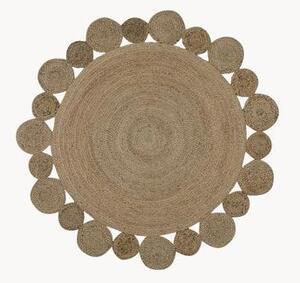 Kulatý koberec z juty v boho stylu Niago, ručně vyrobený