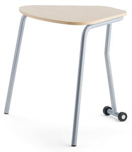 AJ Produkty Sklápěcí stůl HEX, 740x800x620 mm, stříbrné nohy, bříza