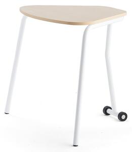 AJ Produkty Sklápěcí stůl HEX, 740x800x620 mm, bílé nohy, bříza