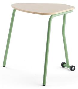 AJ Produkty Sklápěcí stůl HEX, 740x800x620 mm, světle zelené nohy, bříza