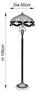 Endon 64069 - Stojací lampa Tiffany DRAGONFLY 2xE27/60W/230V pr. 50 cm