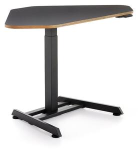 AJ Produkty Výškově nastavitelný stůl NOVUS, rohový, 1200x750 mm, černá podnož, černá