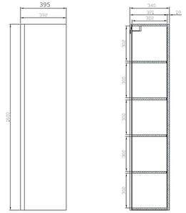Cersanit Moduo Skříňka vysoká 40 cm, bílá S590-020-DSM
