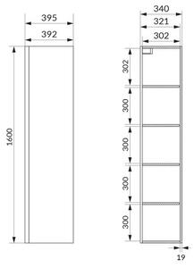 Cersanit Moduo Skříňka vysoká 40 cm, kašmír S590-112-DSM