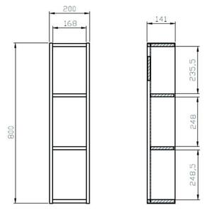 Cersanit Moduo Skříňka modulární, 20 cm, dub hikora S590-121-DSM