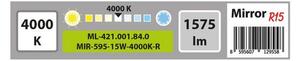 McLED Mirror R15 ML-421.001.84.0 Nástěnné, stropní LED osvětlení 60 cm, stříbrná