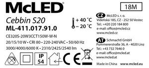 McLED Cebbin S20 ML-411.017.91.0 Stropní LED osvětlení 32 cm, bílá