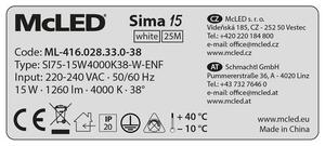 McLED Sima 15 ML-416.028.33.0-38 Stropní LED osvětlení 7,5 cm, bílá