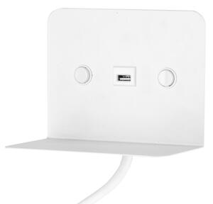 ONLI - LED Flexibilní lampička s policí a USB nabíjením PLAK LED/5W/230V bílá