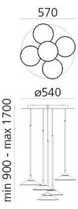 Artemide 0355030A - LED Stm. lustr na lanku ORSA CLUSTER LED/37W/230V 3000K