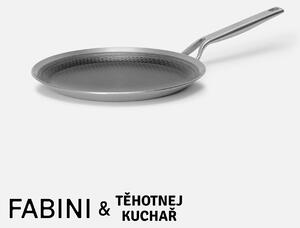 Fabini Palačinková pánev FABINI & Těhotnej kuchař 2.0, ø 28 cm - Nerezová pánev s hybridním keramickým povrchem z vícevrstvé nerezové oceli