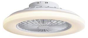 Stropní ventilátor bílý 48,5 cm vč. LED stmívatelné RGB s dálkovým ovládáním - Clemo