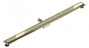 Lineární odtokový žlab 160 cm MEXEN FLAT 2v1 zlatý