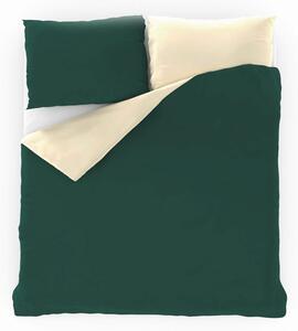 Kvalitex Saténové povlečení Luxury Collection tm. zelená/smetanová, 140 x 200 cm, 70 x 90 cm