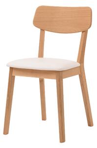 Dubová židle Vilnius s bílou koženkou
