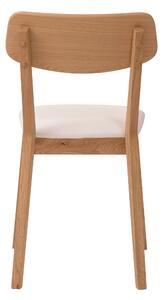 Dubová židle Vilnius s bílou koženkou