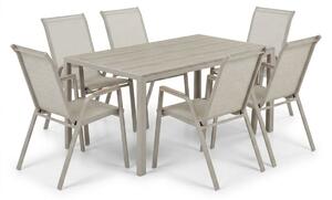 Vikio Zahradní jídelní set 150x90 pro 6 osob bežová AZS156BE-6