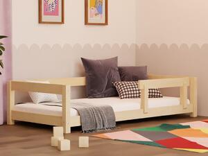 Dětská postel STUDY se zábranou - Nelakovaná, 80x180 cm, S jednou zábranou