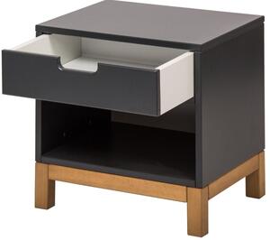 Antracitově šedý lakovaný noční stolek Quax Indigo 43 x 43 cm