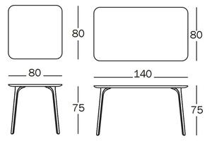 Magis jídelní stoly Table First Square (80 x 75 x 80 cm)