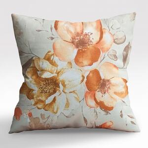 Ervi povlak na polštář bavlněný - oranžové akvarelové květiny