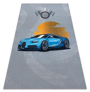 Dětský koberec protiskluzový BAMBINO 41730 Auto, šedý / modrý