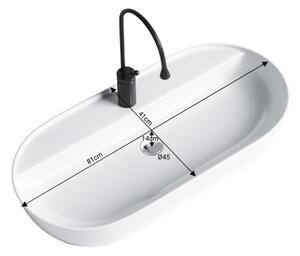 BPS-koupelny Keramické umyvadlo na desku EMI WH 810 81x41 cm, bílé