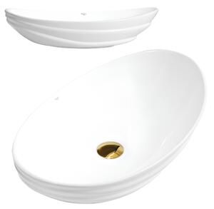 BPS-koupelny Keramické umyvadlo na desku LAVI WH LN 625 62x36 cm, bílé lesk