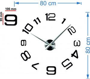 Moderní nalepovací nástěnné hodiny | 3D hodiny 12S053-Wanduhr HEU-