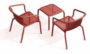Prosperplast Zahradní odkládací stolek BRENES 54,5x53,5x41,5 cm retro červený