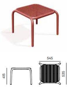 Prosperplast Zahradní odkládací stolek BRENES 54,5x53,5x41,5 cm retro červený