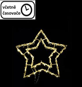 Vánoční dekorace na okno 34 cm, hvězda, 35 LED, teple bílá