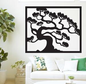 Dřevěný obraz na stěnu strom bonsai z překližky topol Drázský l 3DHODINY PR0214 HEU+