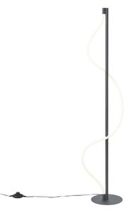 Moderní stojací lampa černá vč. LED 3-stupňové stmívání - Twirl